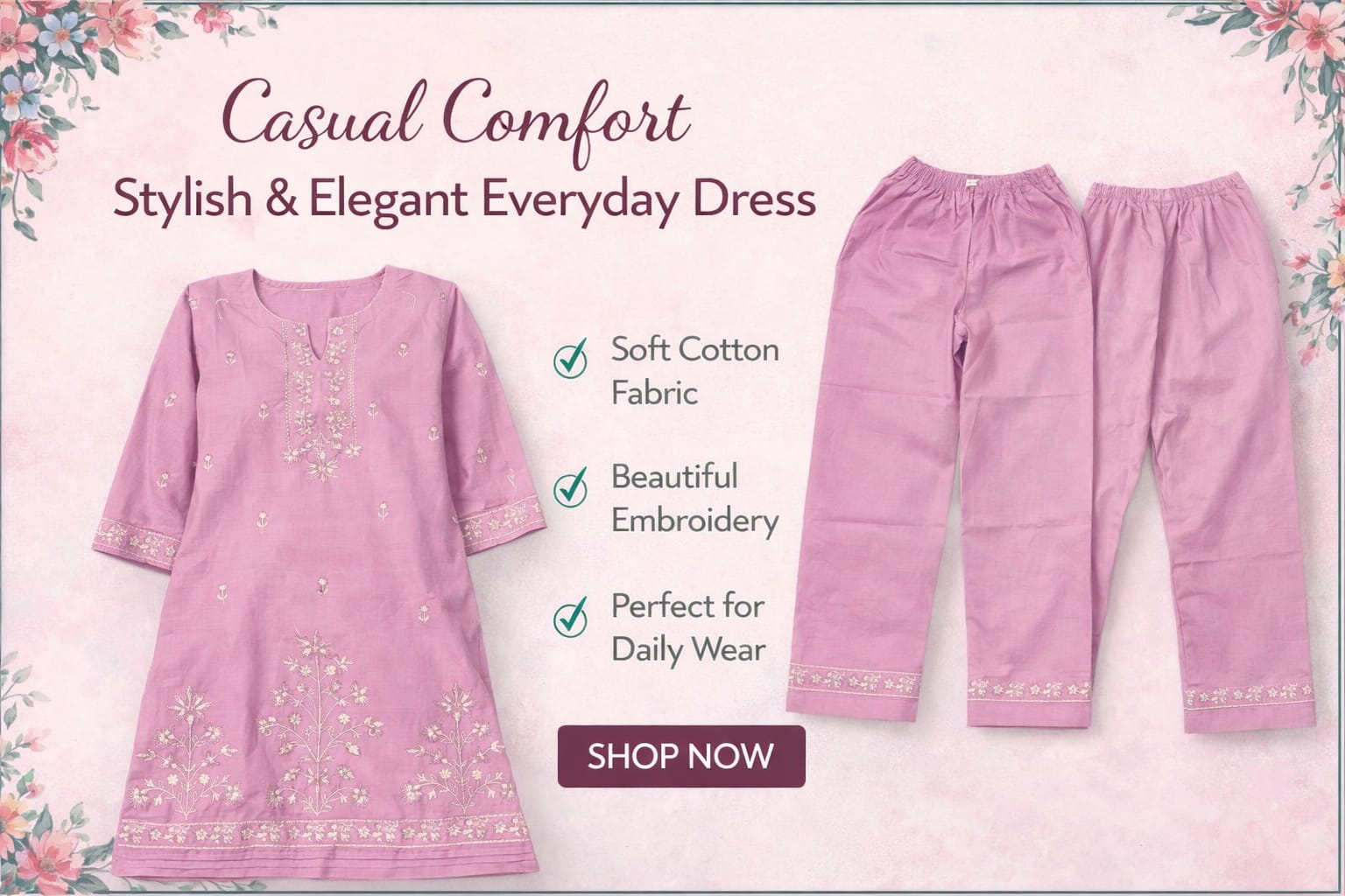 PURPLE PETAL DREAM - CASUAL DRESS